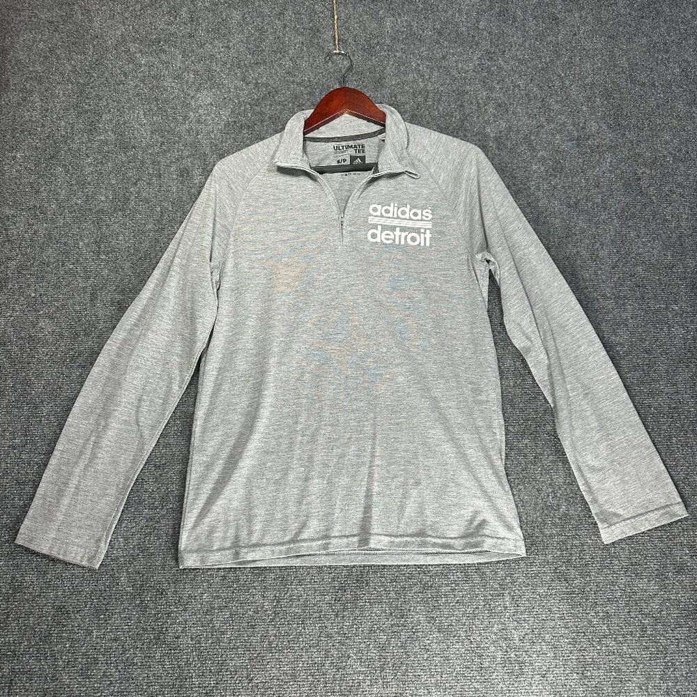 adidas Detroit 1/4 zip long sleeve ultimate tee shirt Size small